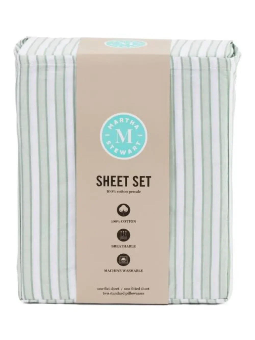 MARTHA STEWART Cotton Striped Sheet Set
